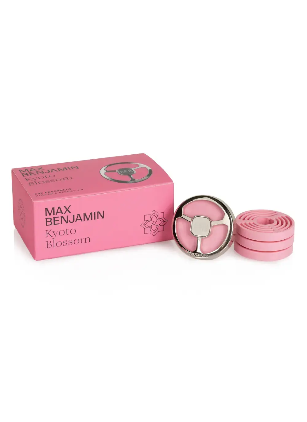 max benjamin Kyoto Blossom Car Fragrance gift set with bergamot wild rose and lilac